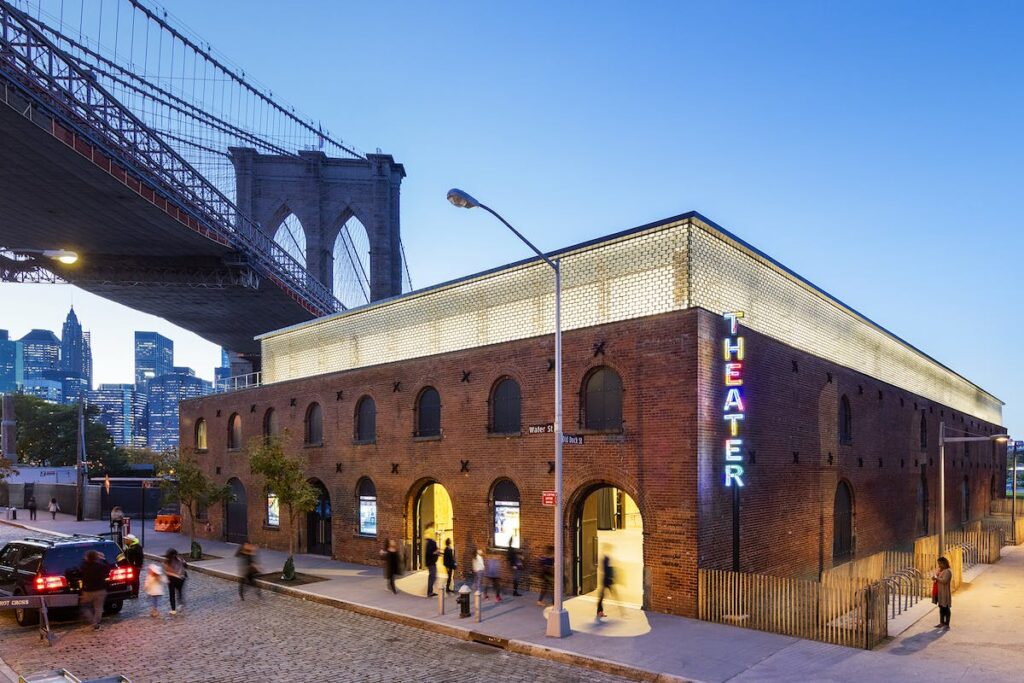 NYC Brooklyn DUMBO Improvement District - Small Business & Community - Community - DUMBO History - St. Ann's Warehouse's name draws on the theater's former function as a tobacco storage warehouse.
