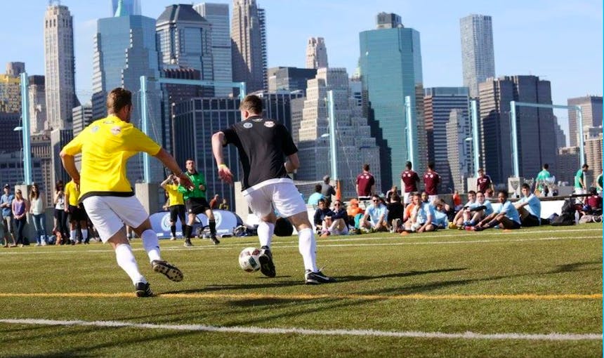 NYC Brooklyn DUMBO Improvement District - Small Business & Community - Community - NYC DUMBO BY THE NUMBERS - Brooklyn Bridge Park NYFest 2018 Soccer