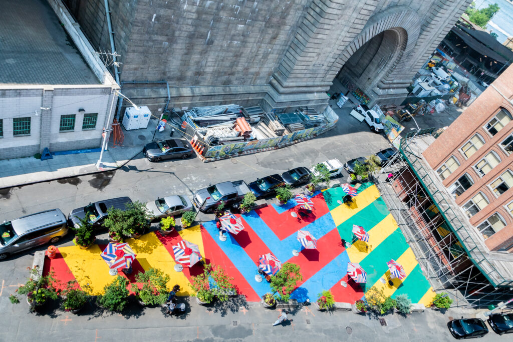 NYC DUMBO Improvement District - Small Business & Community - Public Art + Exhibition - Liz Collins Mural Pearl Street