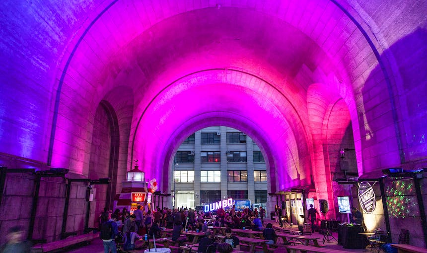 NYC DUMBO Improvement District - Small Business & Community - DUMBO Event - The DUMBO Archway - Reflector