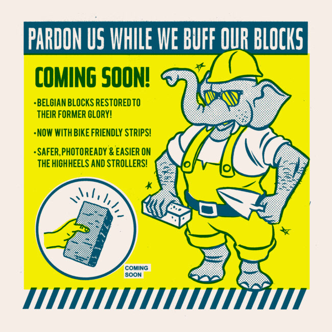 NYC DUMBO Small Business & Community - Construction Design "Pardon Our Appearance"