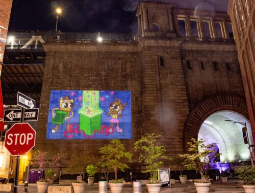 NYC DUMBO Improvement District - Community + Small Business - Augenblick Holiday Projections @ the Archway